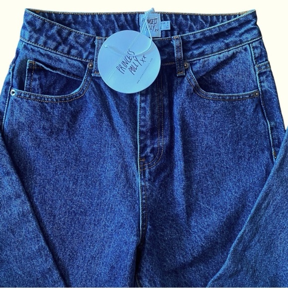 Princess Polly Tyler Dark Wash Cotton Denim Jeans - Picture 3 of 5